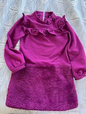Janie and Jack Deep Pink Ruffle Neck Knit Top